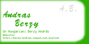 andras berzy business card